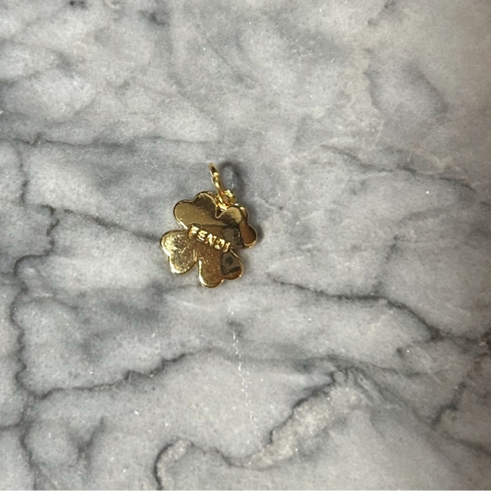 FENDI FF Clover Logo Charm - Black & Gold - Picture 3 of 4